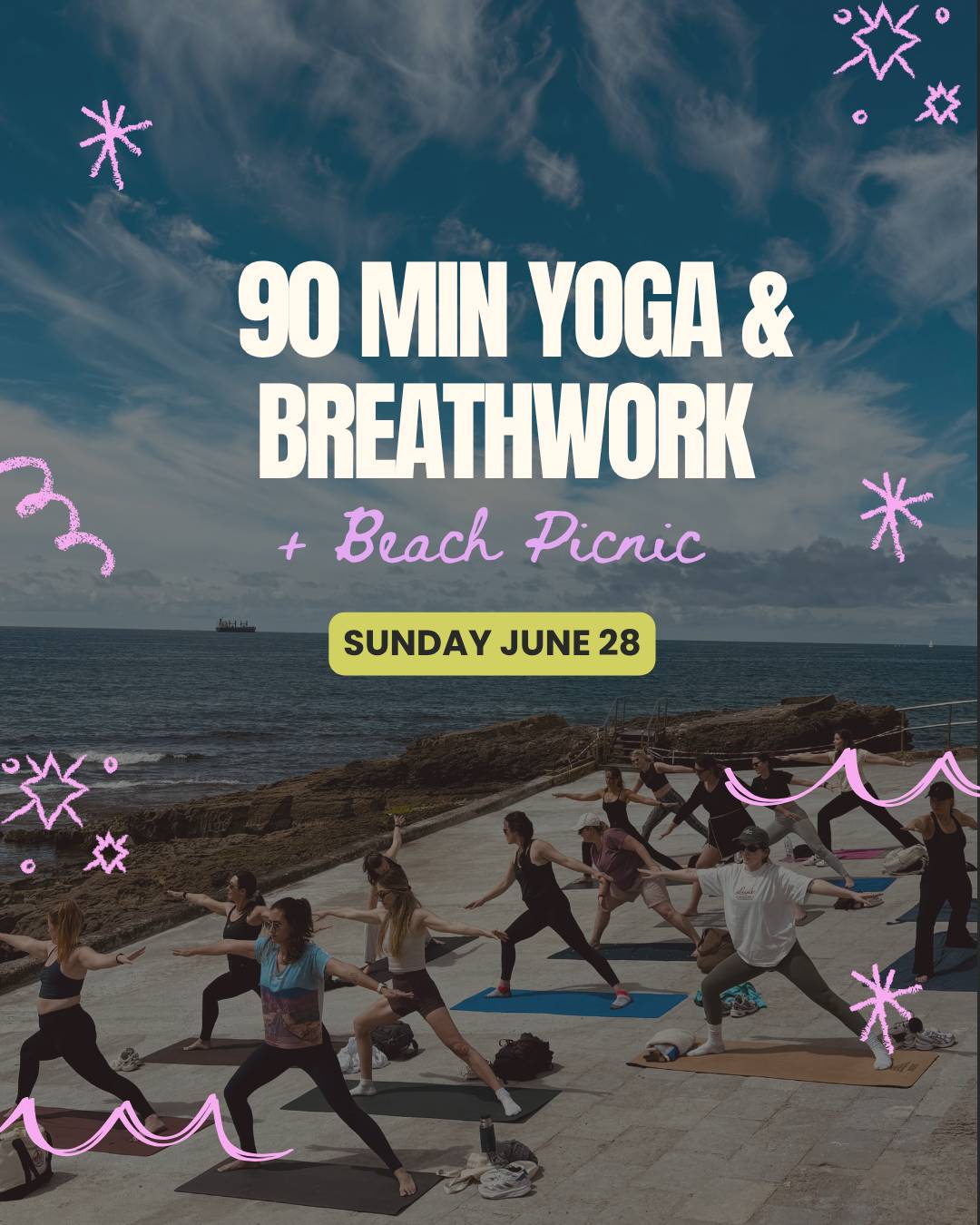 90 min Yoga, Breathwork + Beach Picnic ⛱️