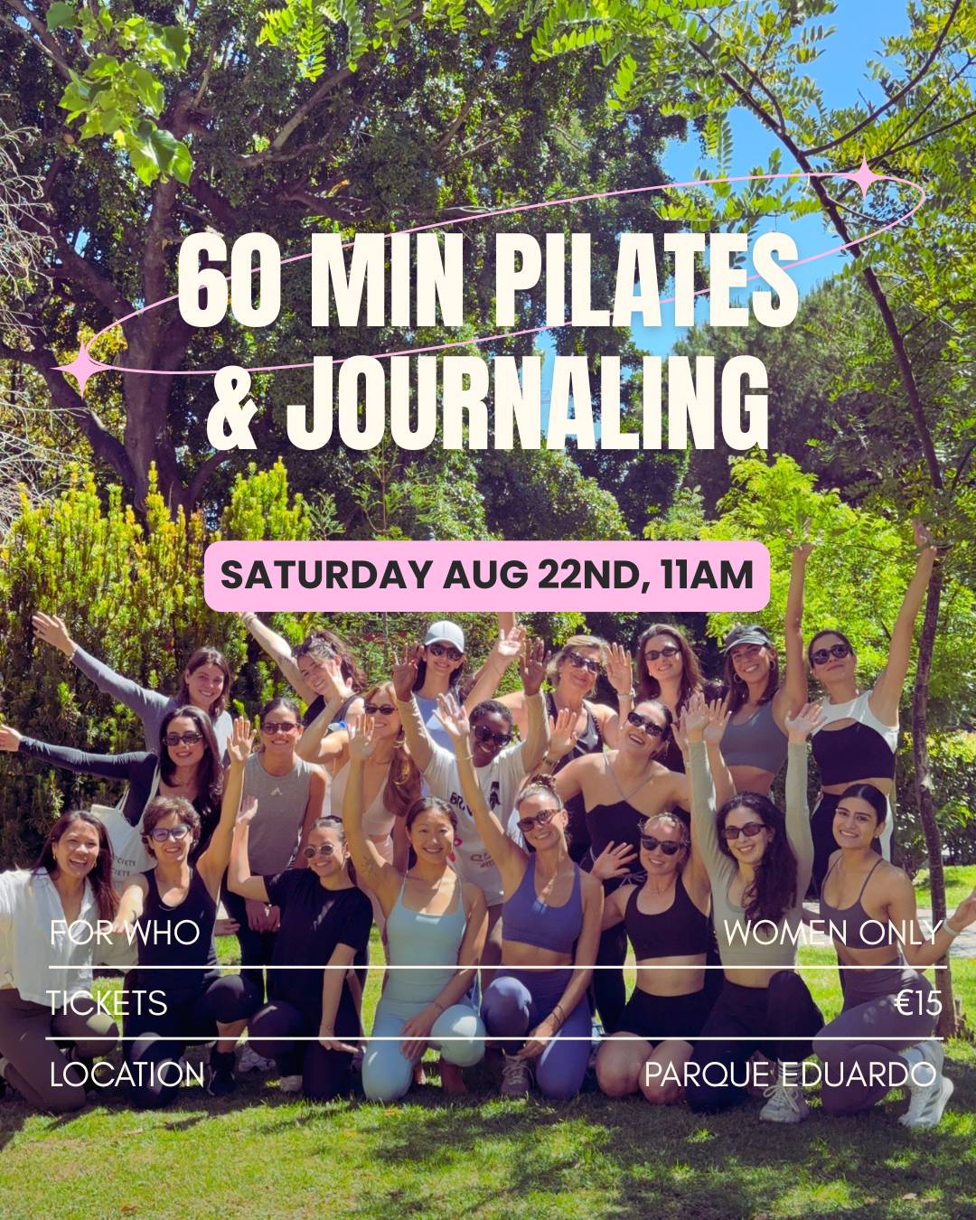 1h Pilates at the Park & Guided Journaling Session π