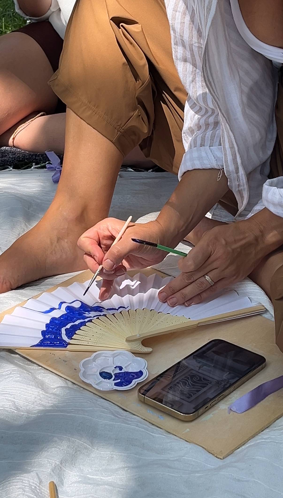 Creative Sunset by the beach (Wine Glass Painting/ Fan Painting 🪭)