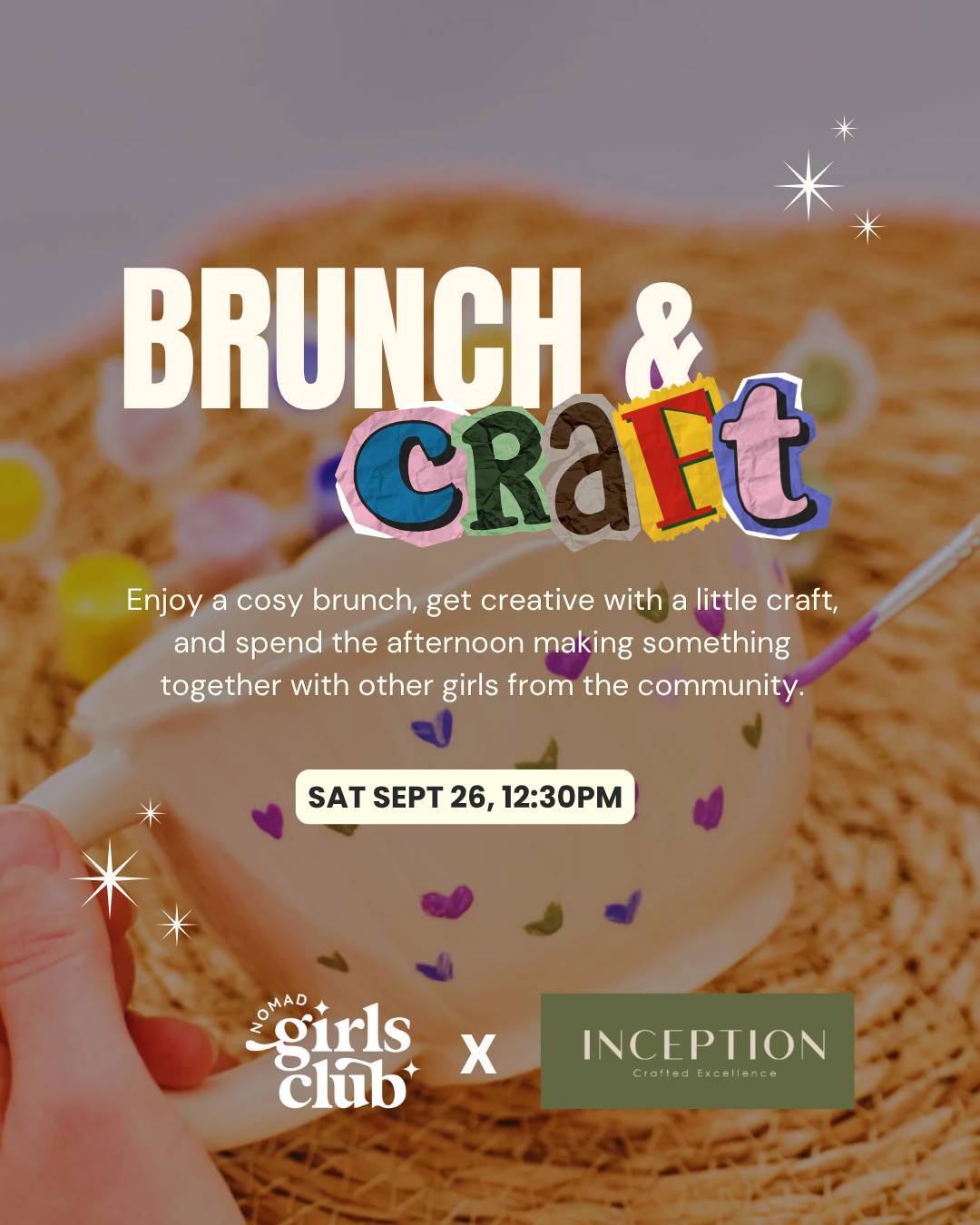 Creative Brunch & Craft (AirClay Modeling or Ceramic Cup Painting) 🎨