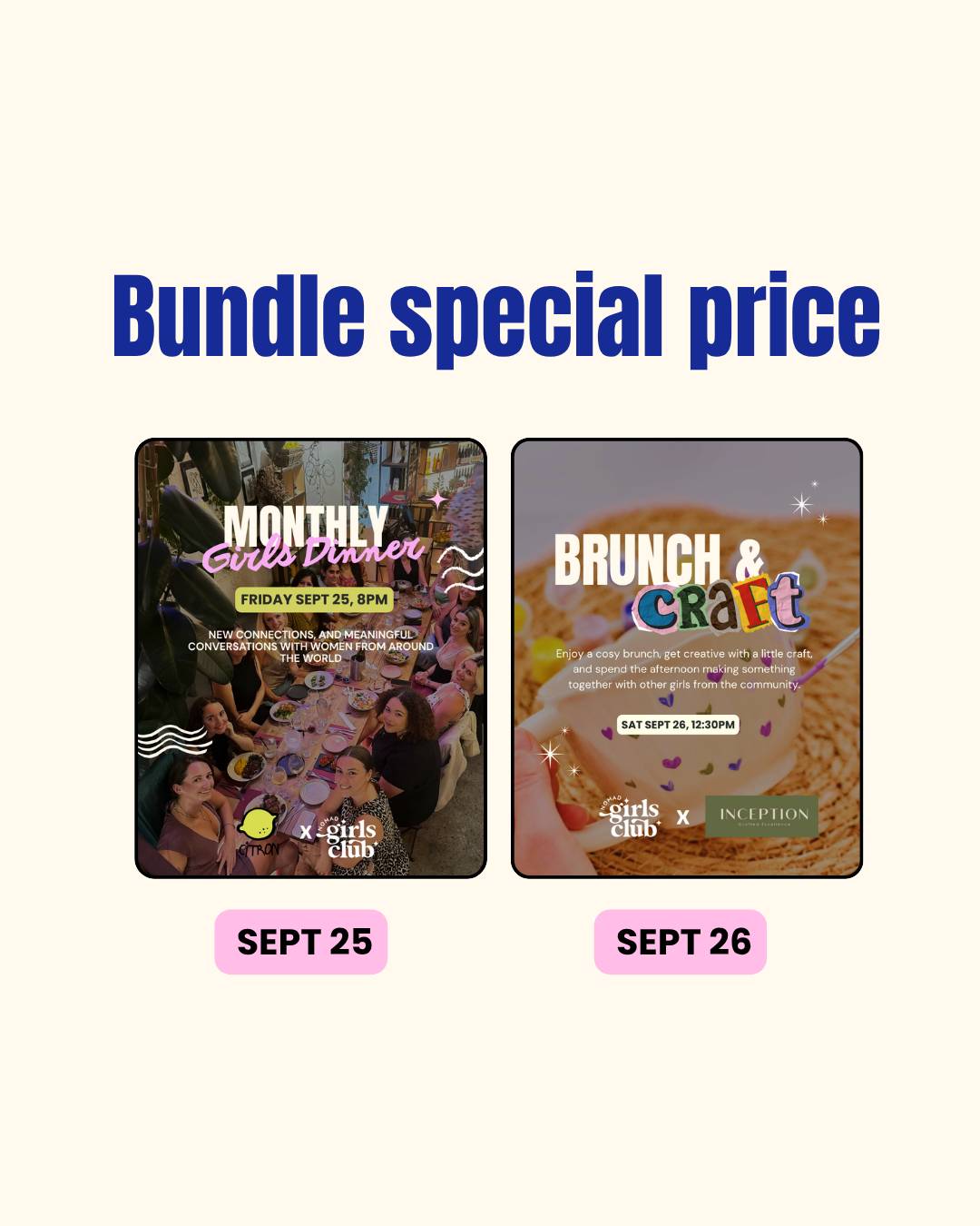 Social & Creative Weekend - Sept 25 & Sept 26 🌸