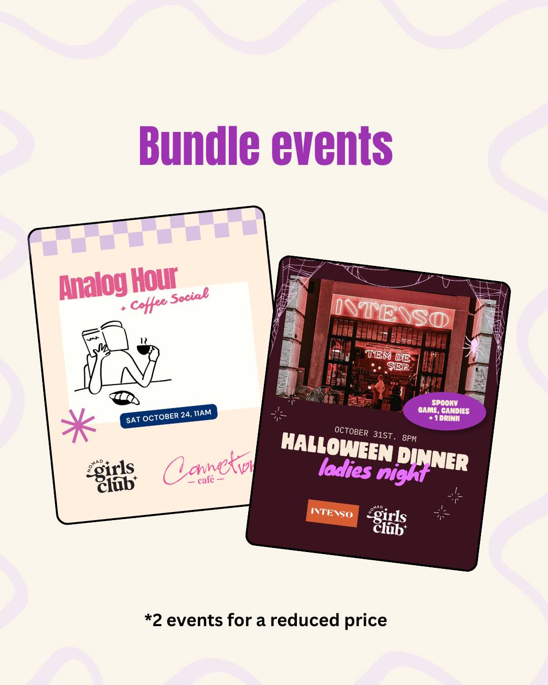 Bundle - Analog Hour, Coffee Social + Halloween Dinner (Oct 24 & 31)